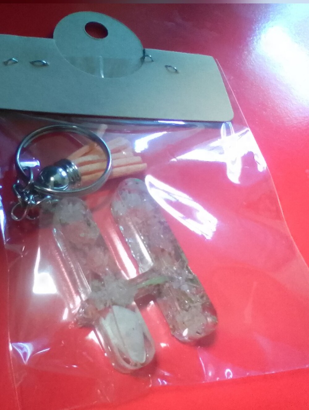 Crystal H Letter Keychain - Clear with Flecks